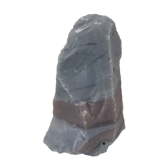 Gray Pink Layered Art Glass Cullet Opaque Slag #5L133 - Picture 5 of 6
